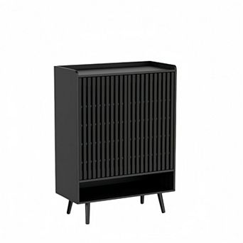 6 tier Shoe Storage Cabinet with Grille Doors, Adjustable Shelves & Large Storage for Entryway
