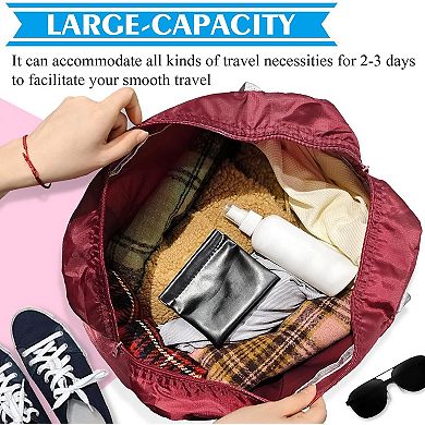 Red 18x14x8 Foldable Travel Duffle Bag Water Resistant Gym Bag