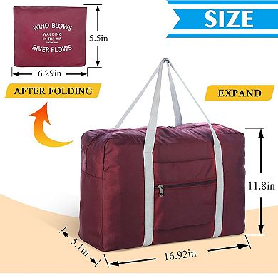 Red 18x14x8 Foldable Travel Duffle Bag Water Resistant Gym Bag