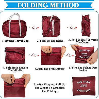 Red 18x14x8 Foldable Travel Duffle Bag Water Resistant Gym Bag