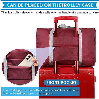Red 18x14x8 Foldable Travel Duffle Bag Water Resistant Gym Bag