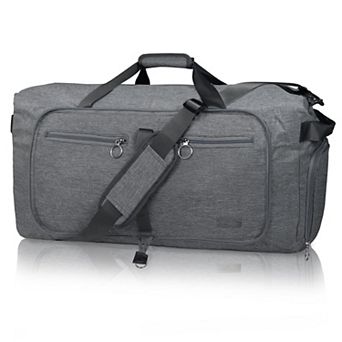 65L Foldable Water-Resistant Travel Duffel Bag with Shoe Compartment