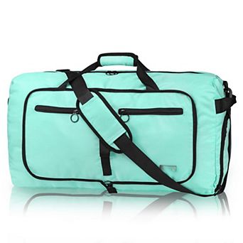 65L Foldable Water-Resistant Travel Duffel Bag with Shoe Compartment