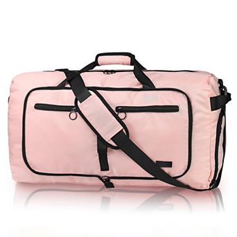 65L Foldable Water-Resistant Travel Duffel Bag with Shoe Compartment