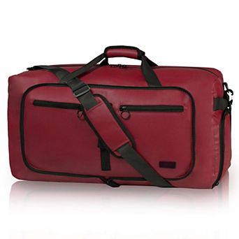 65L Foldable Water-Resistant Travel Duffel Bag with Shoe Compartment