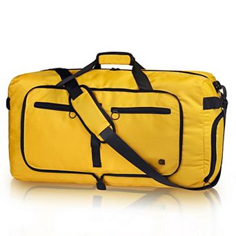 65L Foldable Water-Resistant Travel Duffel Bag with Shoe Compartment