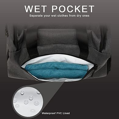Compact Water-Resistant Gym Duffel with Wet Pocket Shoe Compartment