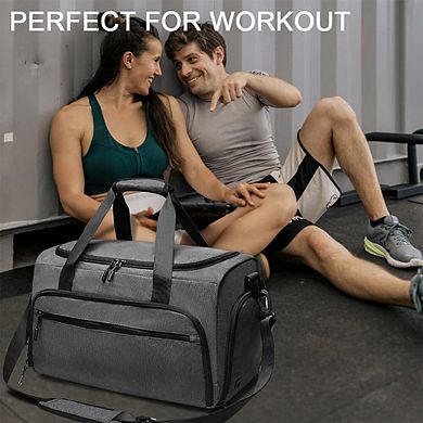 Compact Water-Resistant Gym Duffel with Wet Pocket Shoe Compartment