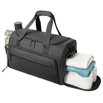 Compact Water-Resistant Gym Duffel with Wet Pocket Shoe Compartment