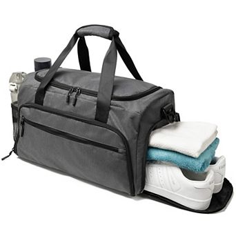 Compact Water-Resistant Gym Duffel with Wet Pocket Shoe Compartment