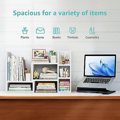 Adjustable White Desk Shelf Organizer 3-Tier Corner Storage Unit