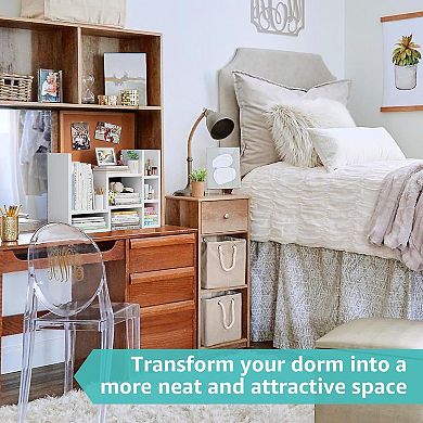 Adjustable White Desk Shelf Organizer 3-Tier Corner Storage Unit