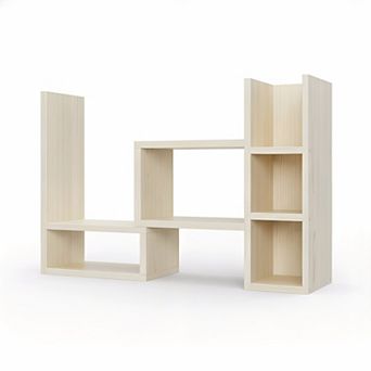 Adjustable White Desk Shelf Organizer 3 tier Corner Storage Unit