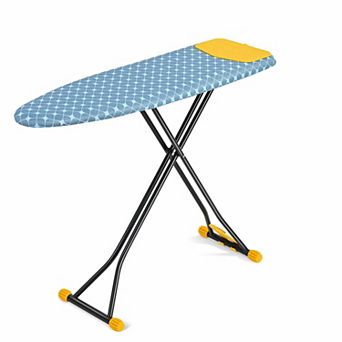 Adjustable 7-Level Ironing Board 43x13 Triple-Layer Cover Heat-Silicone Mat Wall Hook
