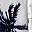 Navy Palm Leaf Print