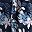 Navy White Flower