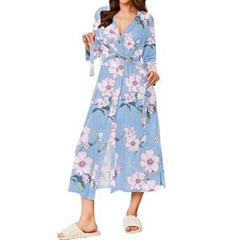 Ekouaer Womens Robes Lightweight Knit Waffle Bathrobe Casual Ladies Loungewear