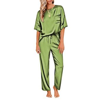 Ekouaer Womens Pajamas Set Two Piece Pj Sets Sleepwear Loungewear Short Sleeve Pj Sets