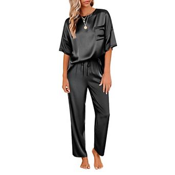 Ekouaer Womens Pajamas Set Two Piece Pj Sets Sleepwear Loungewear Short Sleeve Pj Sets