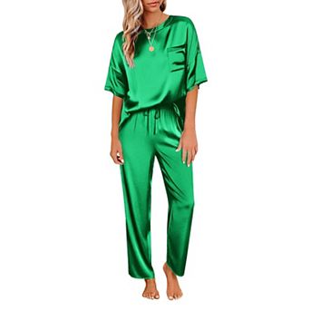 Ekouaer Womens Pajamas Set Two Piece Pj Sets Sleepwear Loungewear Short Sleeve Pj Sets