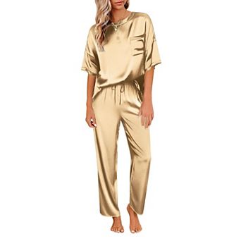Ekouaer Womens Pajamas Set Two Piece Pj Sets Sleepwear Loungewear Short Sleeve Pj Sets