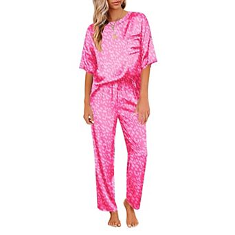 Ekouaer Womens Pajamas Set Two Piece Pj Sets Sleepwear Loungewear Short Sleeve Pj Sets