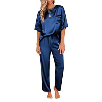 Ekouaer Womens Pajamas Set Two Piece Pj Sets Sleepwear Loungewear Short Sleeve Pj Sets