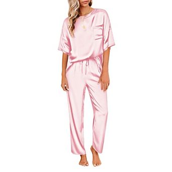 Ekouaer Womens Pajamas Set Two Piece Pj Sets Sleepwear Loungewear Short Sleeve Pj Sets
