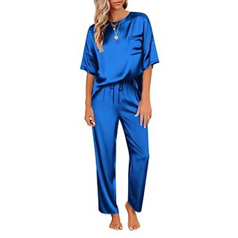 Ekouaer Womens Pajamas Set Two Piece Pj Sets Sleepwear Loungewear Short Sleeve Pj Sets