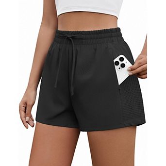 PINSPARK Women's 2-in-1 Running Shorts Soft Liner Quick Dry Active Shorts with Pockets