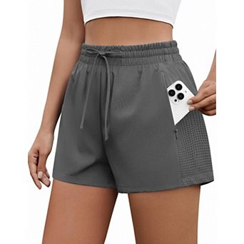 PINSPARK Women's 2-in-1 Running Shorts Soft Liner Quick Dry Active Shorts with Pockets
