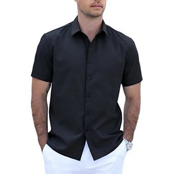 COOFANDY Men's Lightweight Breathable Short Sleeve Shirt Daily Casual and Office Wrinkle-Resistant