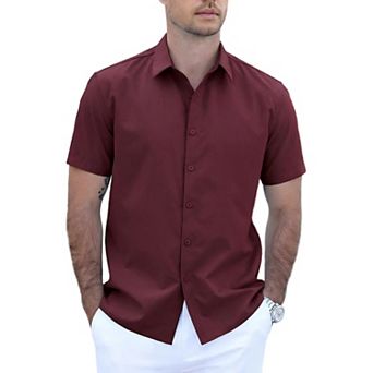COOFANDY Men's Lightweight Breathable Short Sleeve Shirt Daily Casual and Office Wrinkle-Resistant