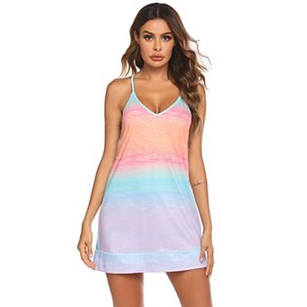 Ekouaer Women's V Neck Racerback Sleeveless Nightgown