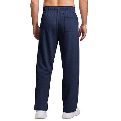 PINSPARK Men's Lightweight Cotton Sweatpants Baggy Open Bottom Lounge Jogger Pants with Pockets