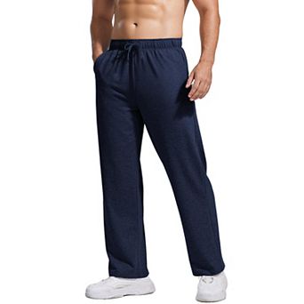 Pinspark Men's Lightweight Cotton Sweatpants Baggy Open Bottom Lounge Jogger Pants with Pockets