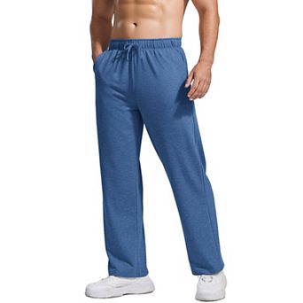 Pinspark Men's Lightweight Cotton Sweatpants Baggy Open Bottom Lounge Jogger Pants with Pockets