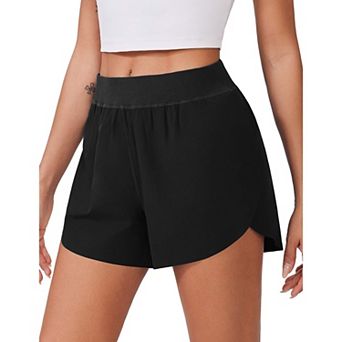PINSPARK Running Shorts for Women High Waisted Athletic Shorts Quick Dry Active Wear Shorts