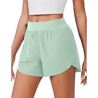 PINSPARK Running Shorts for Women High Waisted Athletic Shorts Quick Dry Active Wear Shorts