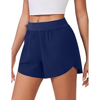 PINSPARK Running Shorts for Women High Waisted Athletic Shorts Quick Dry Active Wear Shorts