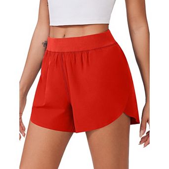 PINSPARK Running Shorts for Women High Waisted Athletic Shorts Quick Dry Active Wear Shorts