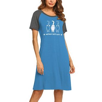 Ekouaer Sleep Shirts for Women Short Sleeve Night Shirts for Sleeping Pullover Nightgown Soft