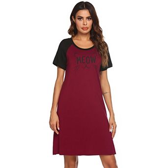 Ekouaer Sleep Shirts for Women Short Sleeve Night Shirts for Sleeping Pullover Nightgown Soft