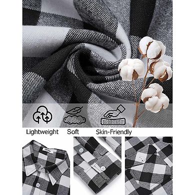 COOFANDY Mens Flannel Button Down Work Shirts Long Sleeve Casual Cotton Shirt Soft Lightweight