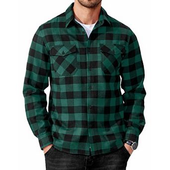 COOFANDY Mens Flannel Button Down Work Shirts Long Sleeve Casual Cotton Shirt Soft Lightweight