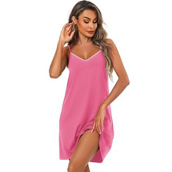Ekouaer Women Cotton Nightgowns Nightshirts V Neck Sleep Shirts Nightdress Tank Top Night Gown
