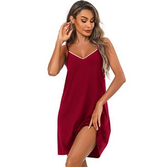 Ekouaer Women Cotton Nightgowns Nightshirts V Neck Sleep Shirts Nightdress Tank Top Night Gown