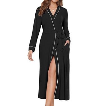 Ekouaer Women's Lightweight Soft Knit Full-Length Robe with Pockets