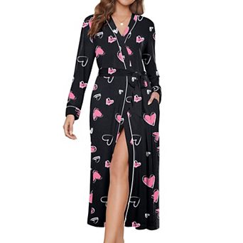 Ekouaer Women's Lightweight Soft Knit Full-Length Robe with Pockets