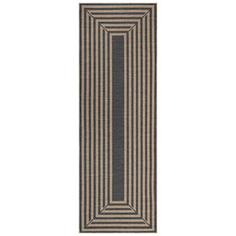 Washable Jute Style Rug Indoor Outdoor Farmhouse Area Rug with Non-Slip Backing